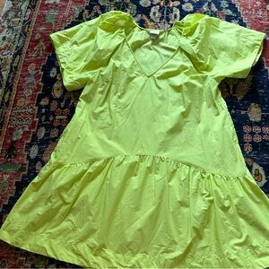 A New Day Chartreuse Cotton Dress- S